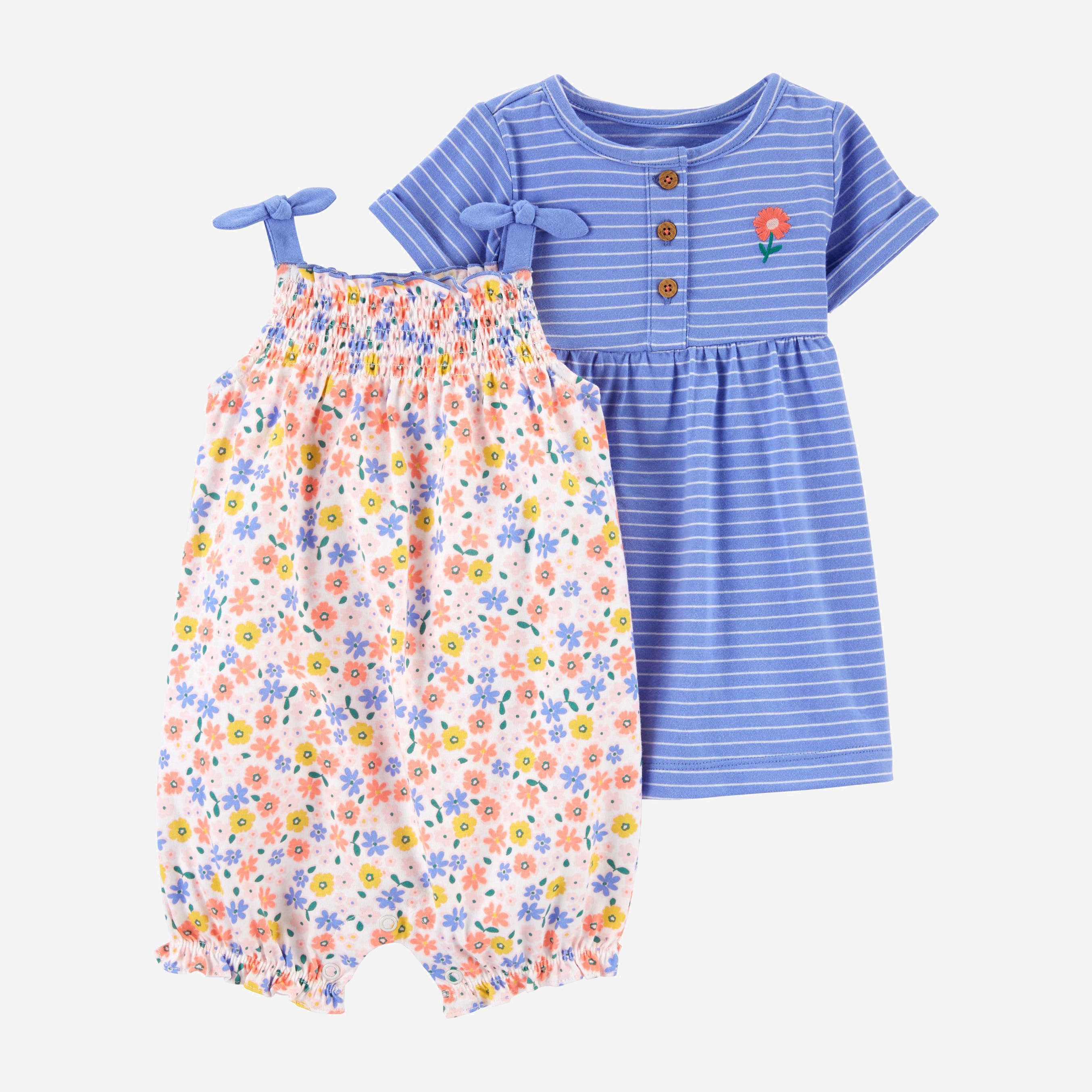

Комплект (платье + комбинезон + трусики) Carters 1K658110 61-69 см Multicolor