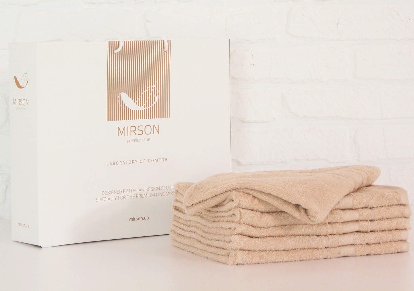 

Набор полотенец MirSon 5084 Elite SoftNes Beige 70x140 см - 6 шт Бежевый италия, махра