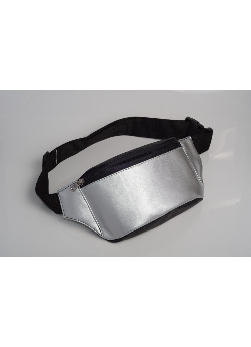 

Сумка-бананка на пояс женская Sambag 31х12х5 см Черный;Серебряный