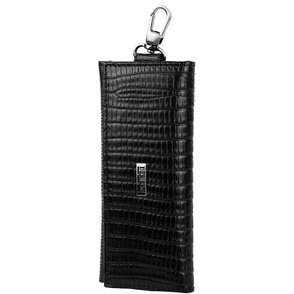

Кожаная мужская ключница Desisan 6х14х1,5 см Черный