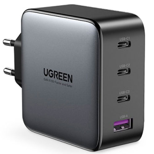 

Быстрая зарядка Ugreen для iPhone / MacBook GaN зарядка 4 в 1 (100 W)