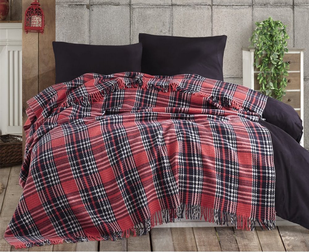 

Плед-покрывало Eponj Home Ekose Fusya-Kiremit 180х220