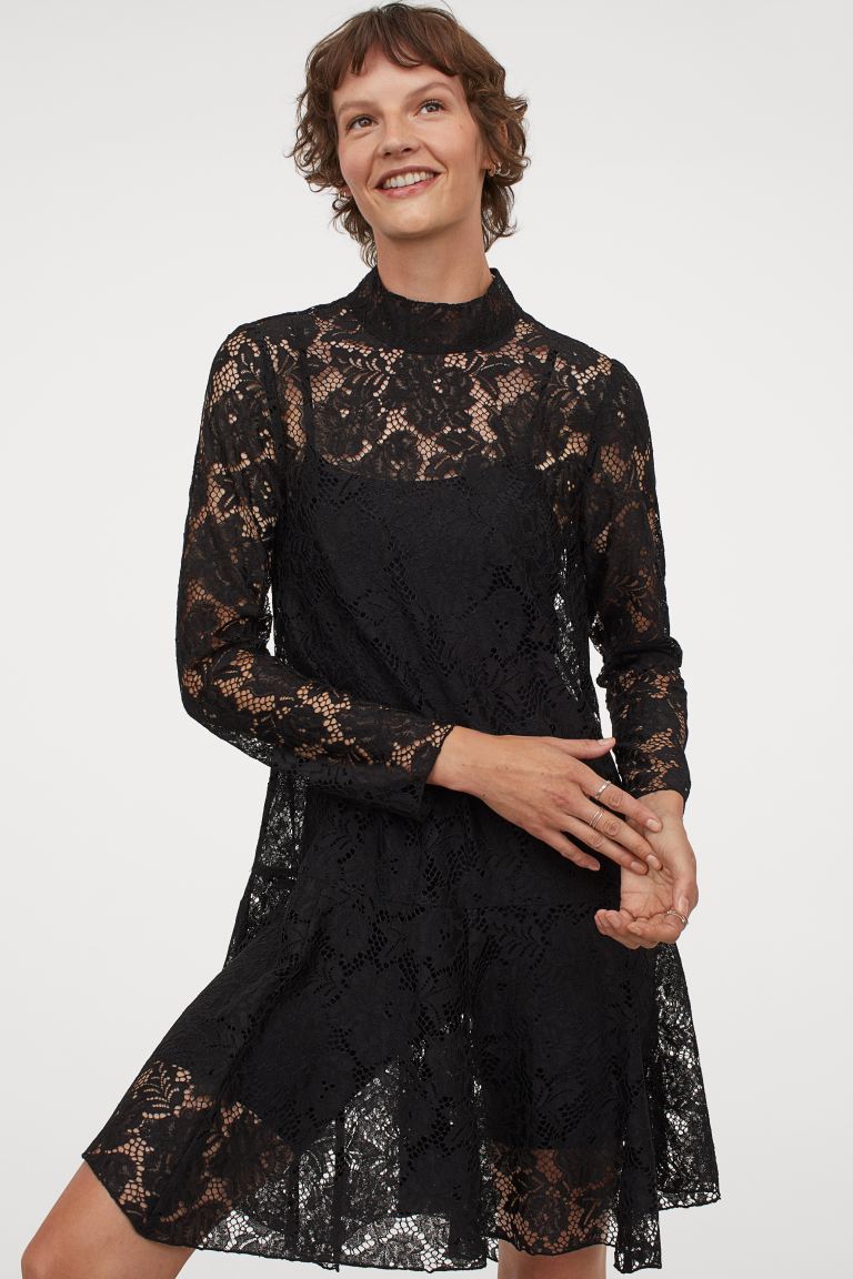 

Платье из кружева H&  Черный, Платье из кружева H&M M Черный