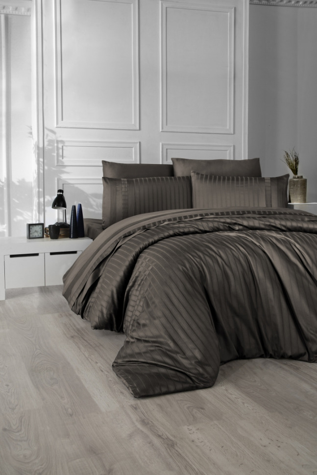 

Постель сатин де люкс First Choice DLX-53 New Trend brown евро m017506