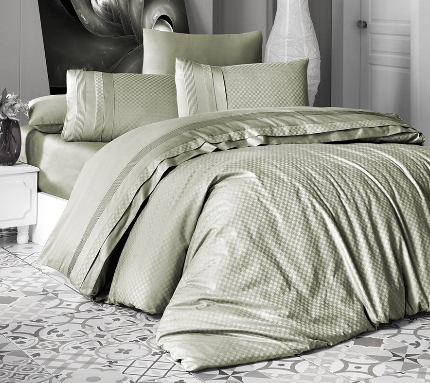

Постельное белье First Choice DLX-S12 Square Style yesil евро m015740