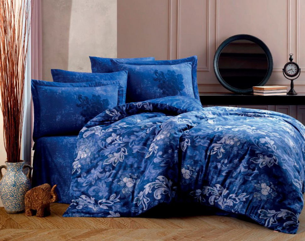 

Постельное белье Hobby Exclusive Sateen Adele синий евро 8698499154483