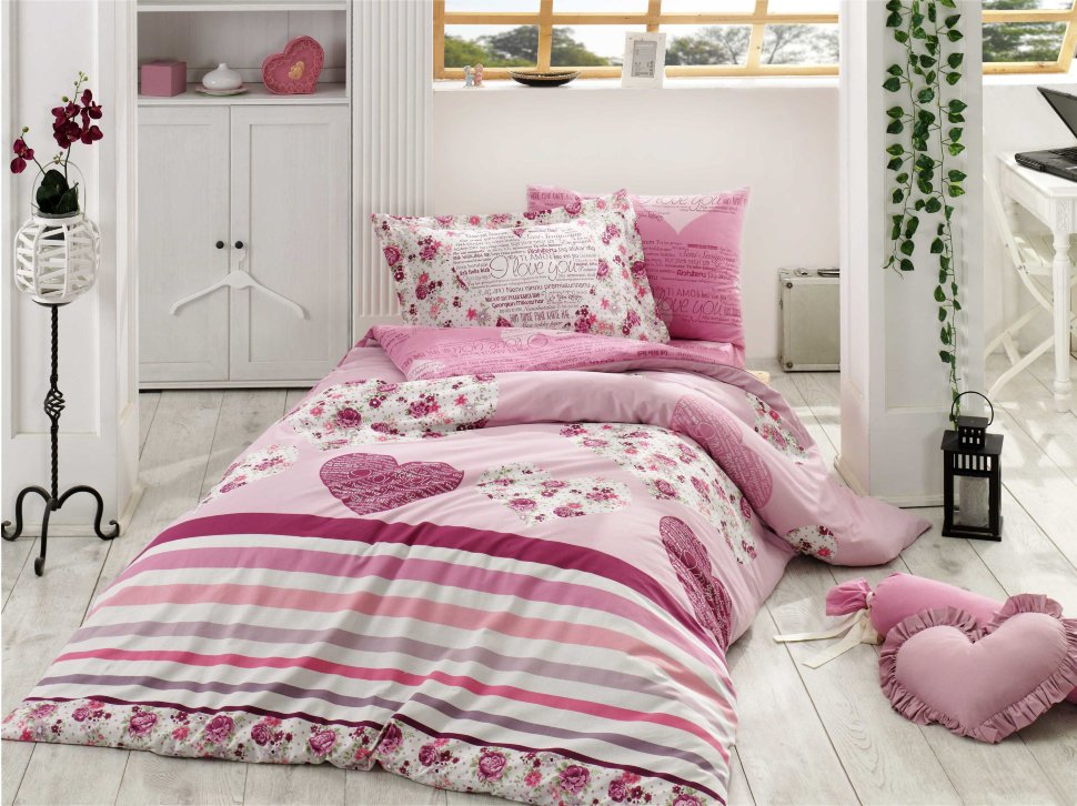 

Постельное белье Poplin Hobby Bella сиреневый полуторный 8698499109377