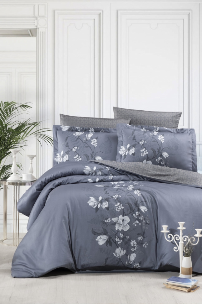 

Постельное белье из люкс сатина First Choice S-481 Evan indigo евро m017490