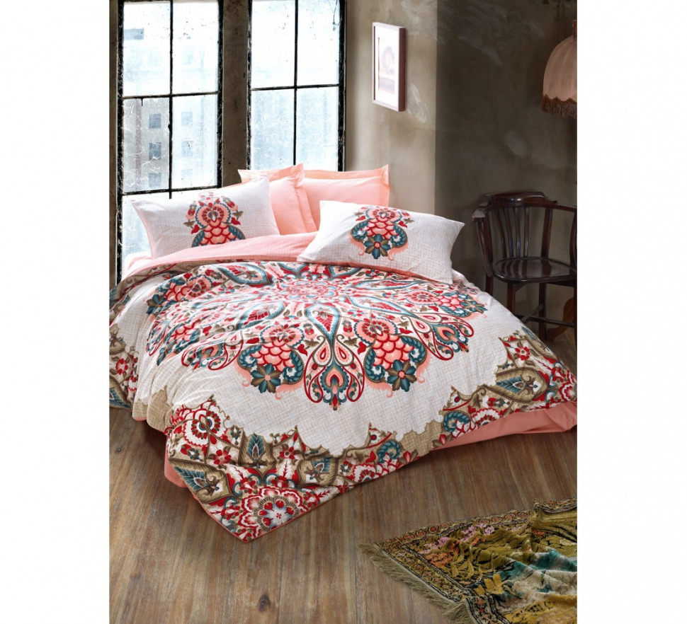 

Постельный комплект ранфорс Cotton Box Orient Harsa pudra евро 010077617
