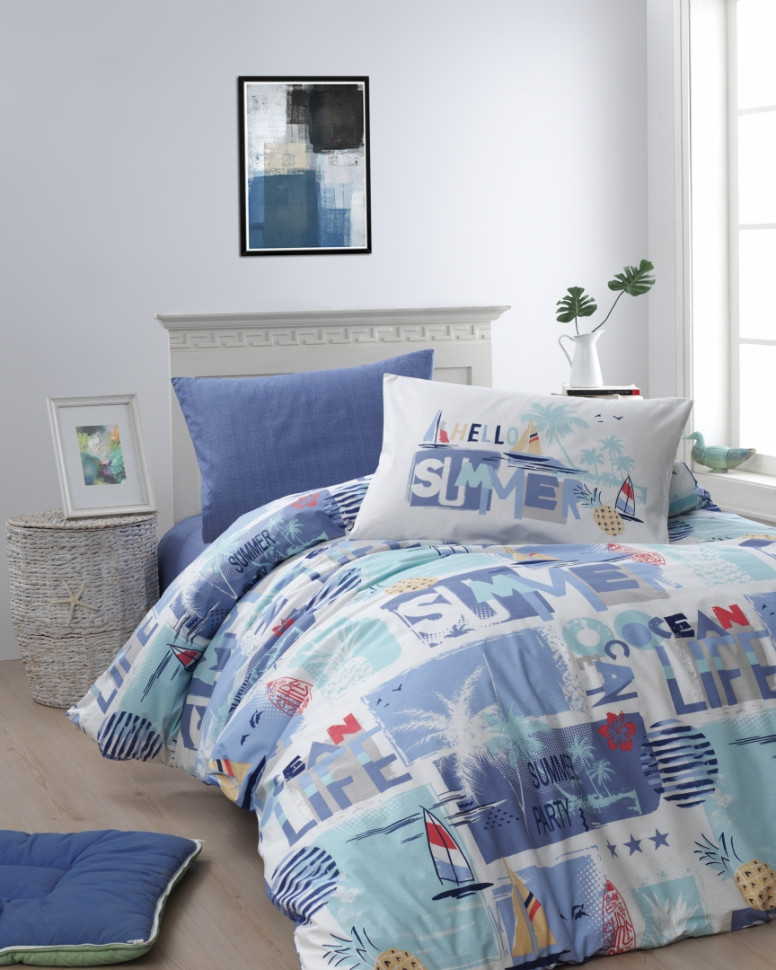 

Постельное белье подростковое First Choice Summer mavi m016408