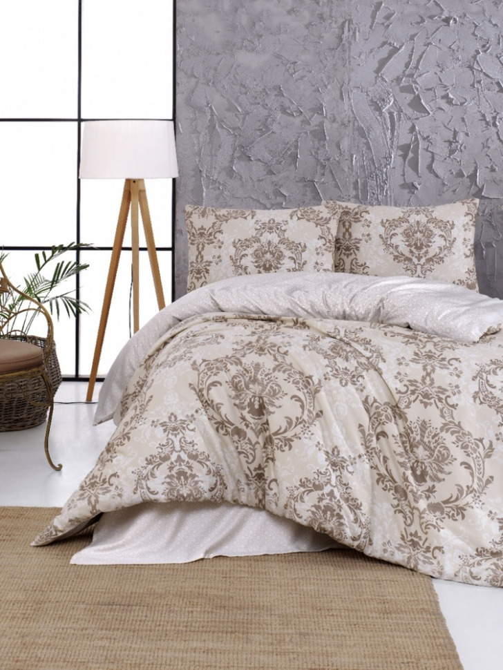 

Постельный комплект сатин First Choice AS-56 Sarox brown евро m017545