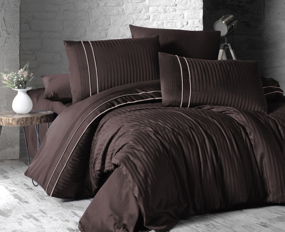 

Постельное белье First Choice DLX-S20 Stripe Style cikolata евро m015743