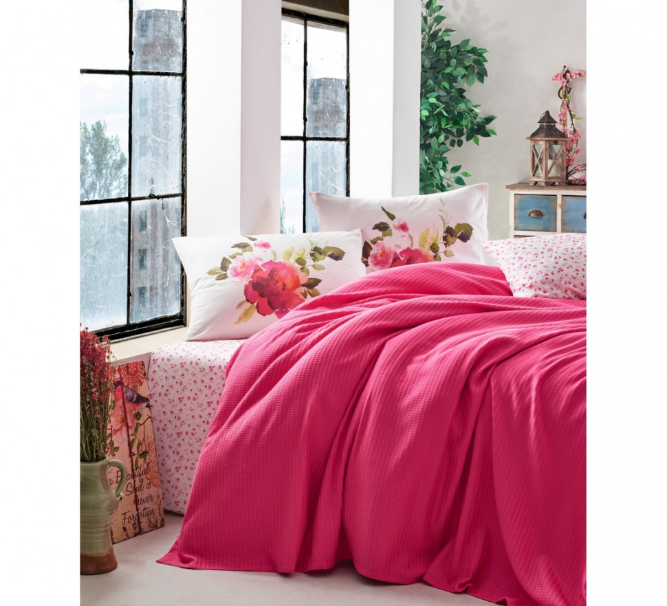 

Постельное белье с пике Cotton Box Garden Rose fusya евро 010077551