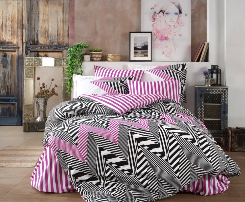

Постельное белье Poplin Hobby Daniela черный полуторный 8698499153707