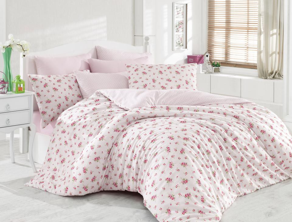 

Постельное белье ранфорс евро Majoli Pinky Pink lila 010078346
