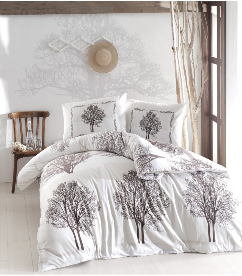 

Постельное белье Altinbasak Tree kahve евро m013432