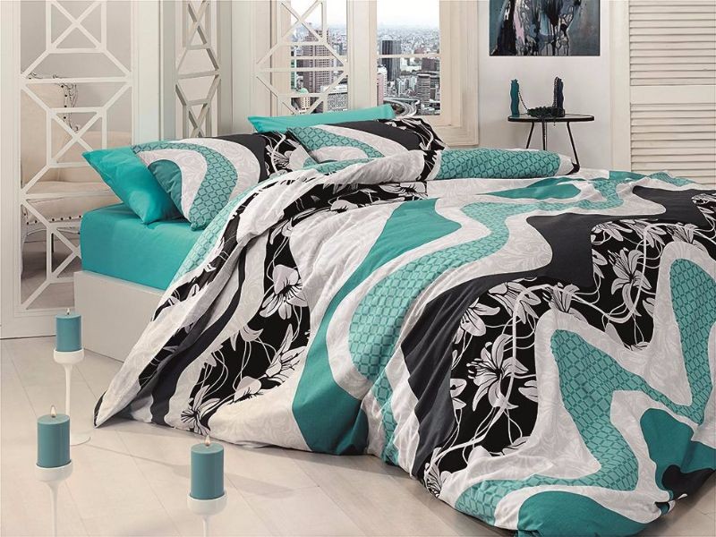 

Постельное белье First Choice Wave turquaz евро m013211