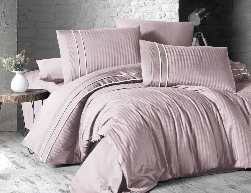 

Постельное белье First Choice DLX-S19 Stripe Style pudra евро m015748