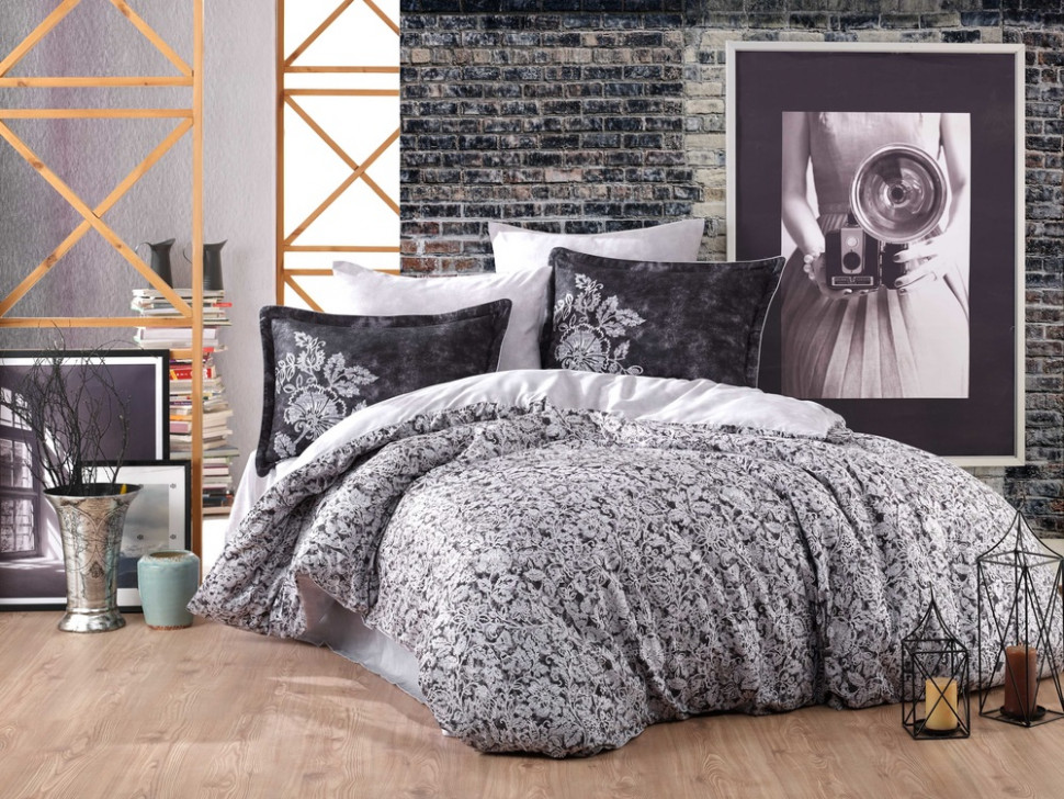 

Постельное белье Hobby Exclusive Sateen Elvira черный евро 8698499146327