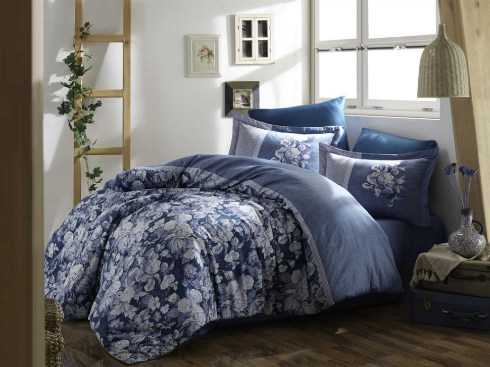 

Постельное белье Hobby Exclusive Sateen Amalia синий евро 8698499141223