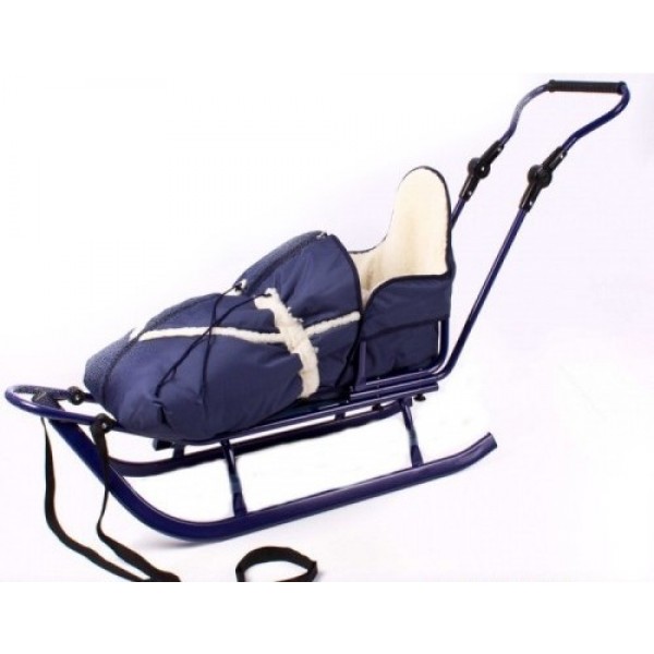 

Комплект Санки ADBOR Piccolino от 1 годика со Спинкой, Конвертом, Ручка, Синие