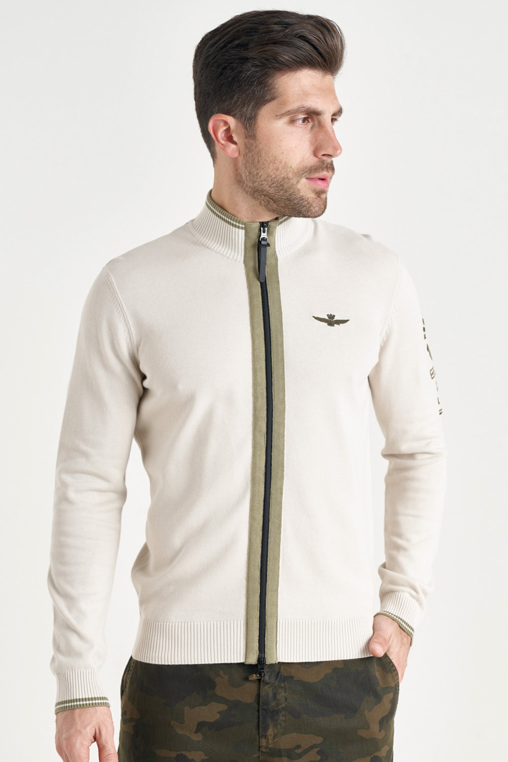 

Светлый мужской кардиган Aeronautica Militare 4415 XXL