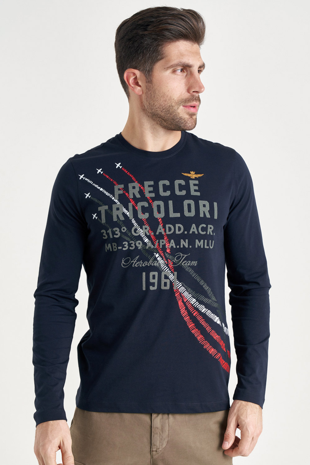 

Лонгслив Frecce Tricolori темно-синего цвета Aeronautica Militare 4425, Лонгслив Frecce Tricolori темно-синего цвета Aeronautica Militare 4425 L