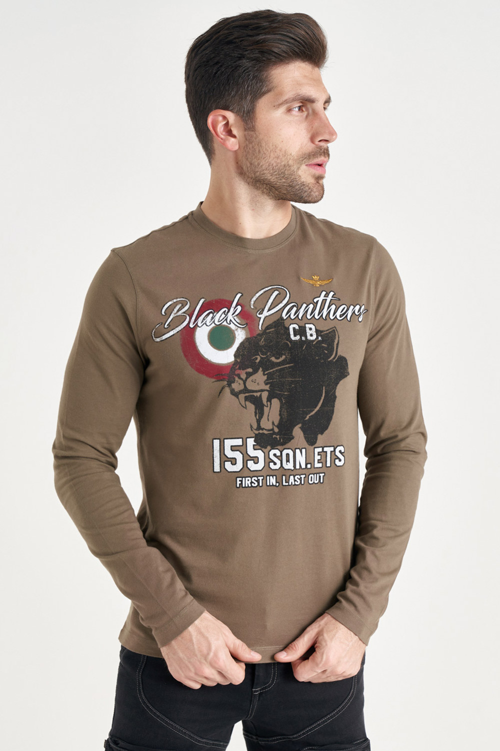 

Хлопковый лонгслив "Black Panthers" Aeronautica Militare 4422 L