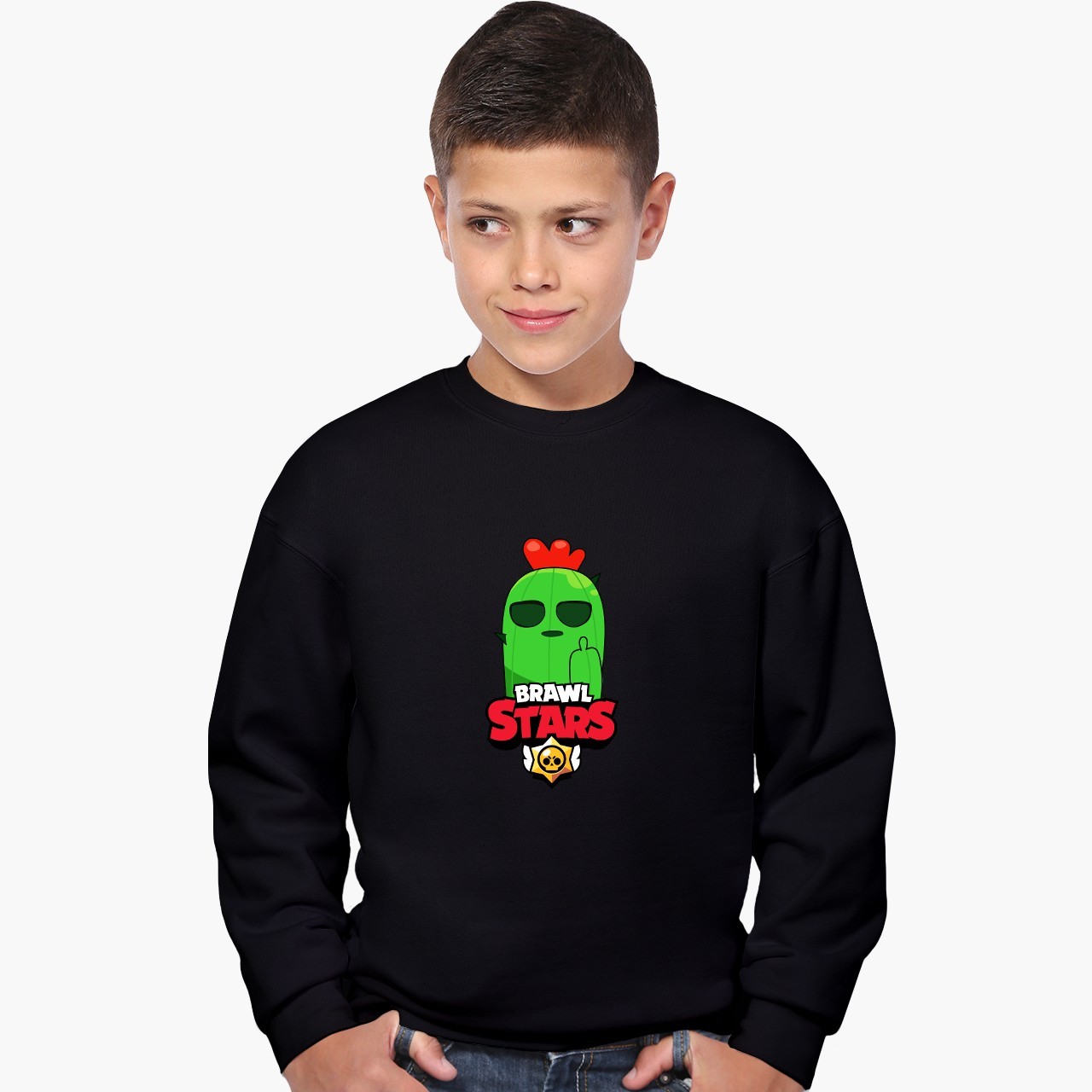

Свитшот для мальчиков Бравл Старс Спайк (Brawl Stars Spike) (9509-1013) 146-152 см Черный