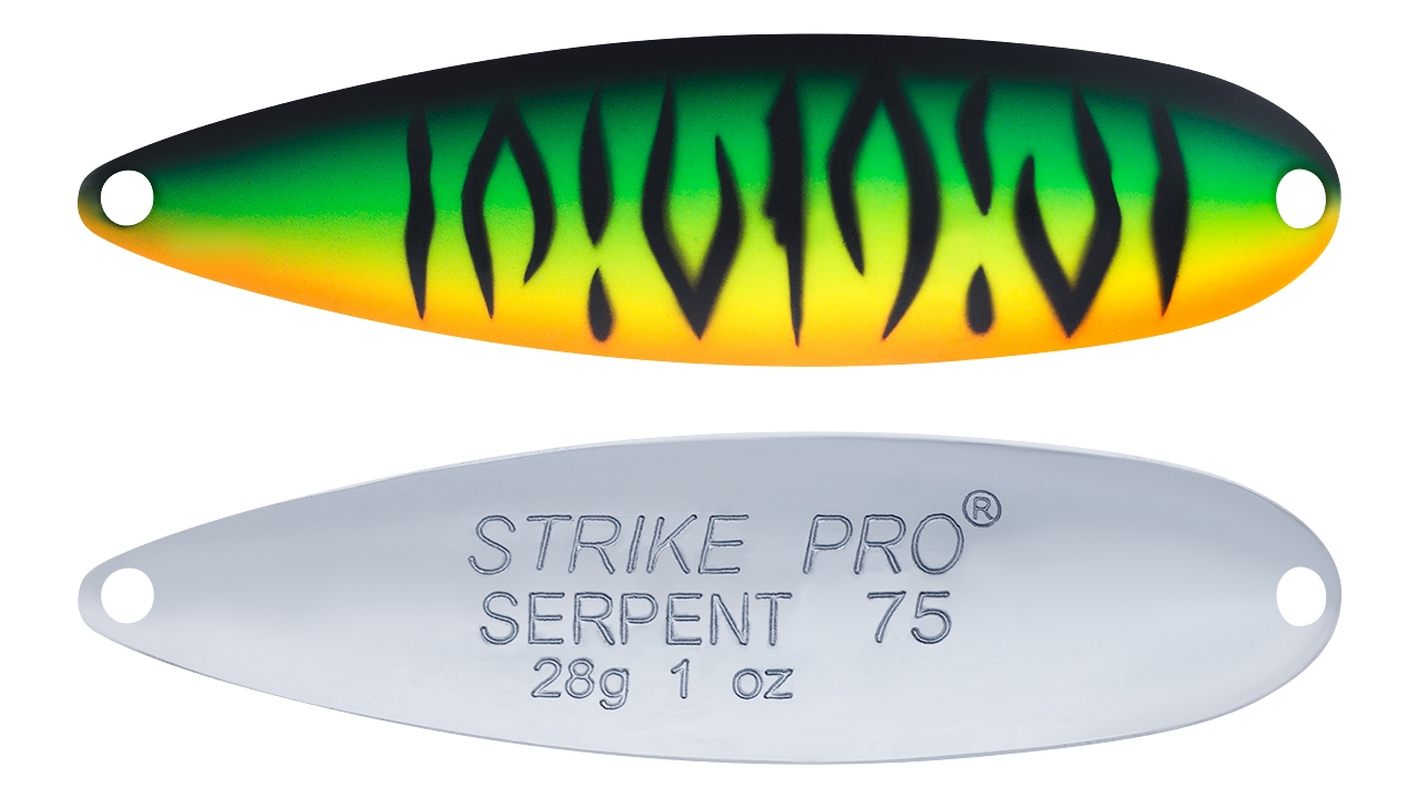 

Блесна колеблющаяся Strike Pro Serpent Double 75M, 75 мм, 18 гр, Двойник-незацепляйка, (ST-010BD#GC01S-CP) (96253)