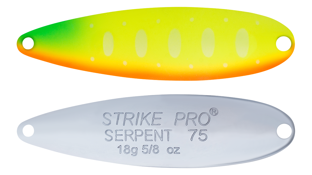 

Блесна колеблющаяся Strike Pro Serpent Treble 65H, 65 мм, 18 гр, Тройник, цвет: A178S Lemon Mat Tiger, (ST-010A1#A178S-CP) (145546)