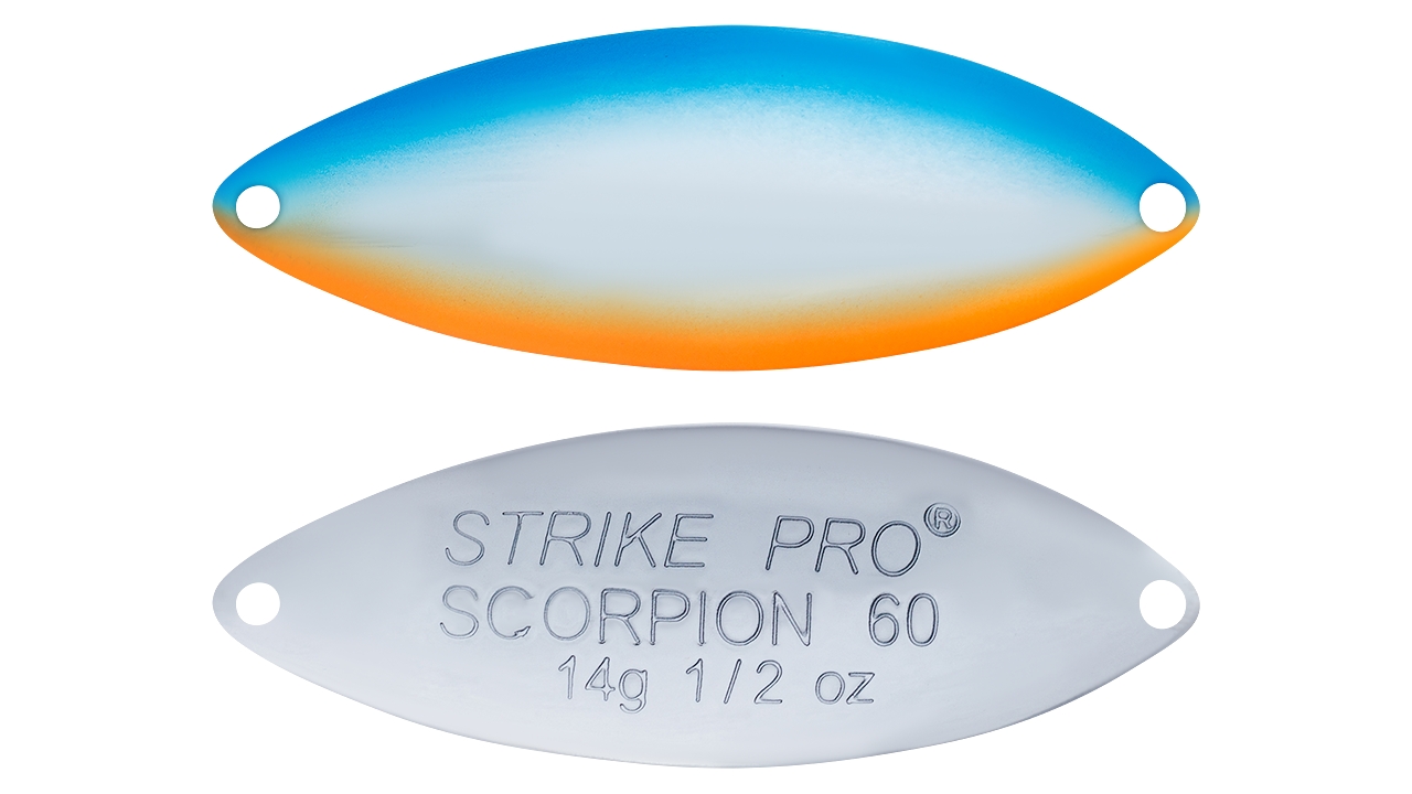 

Блесна колеблющаяся Strike Pro Scorpion Treble 70H, 70 мм, 28 гр, Тройник, (ST-08B2#626E-CP) (90602)