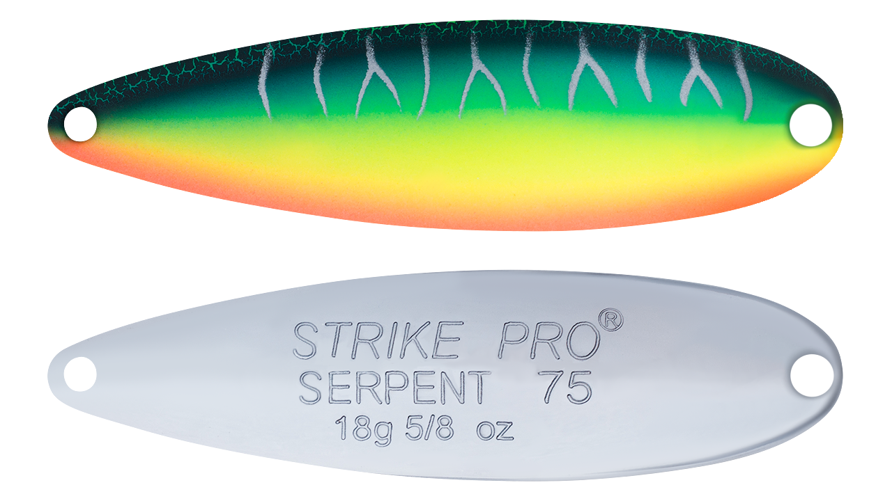 

Блесна колеблющаяся Strike Pro Serpent Treble 65H, 65 мм, 18 гр, Тройник, цвет: A223S-RP Pearl Mat Tiger, (ST-010A1#A223S-RP) (145547)