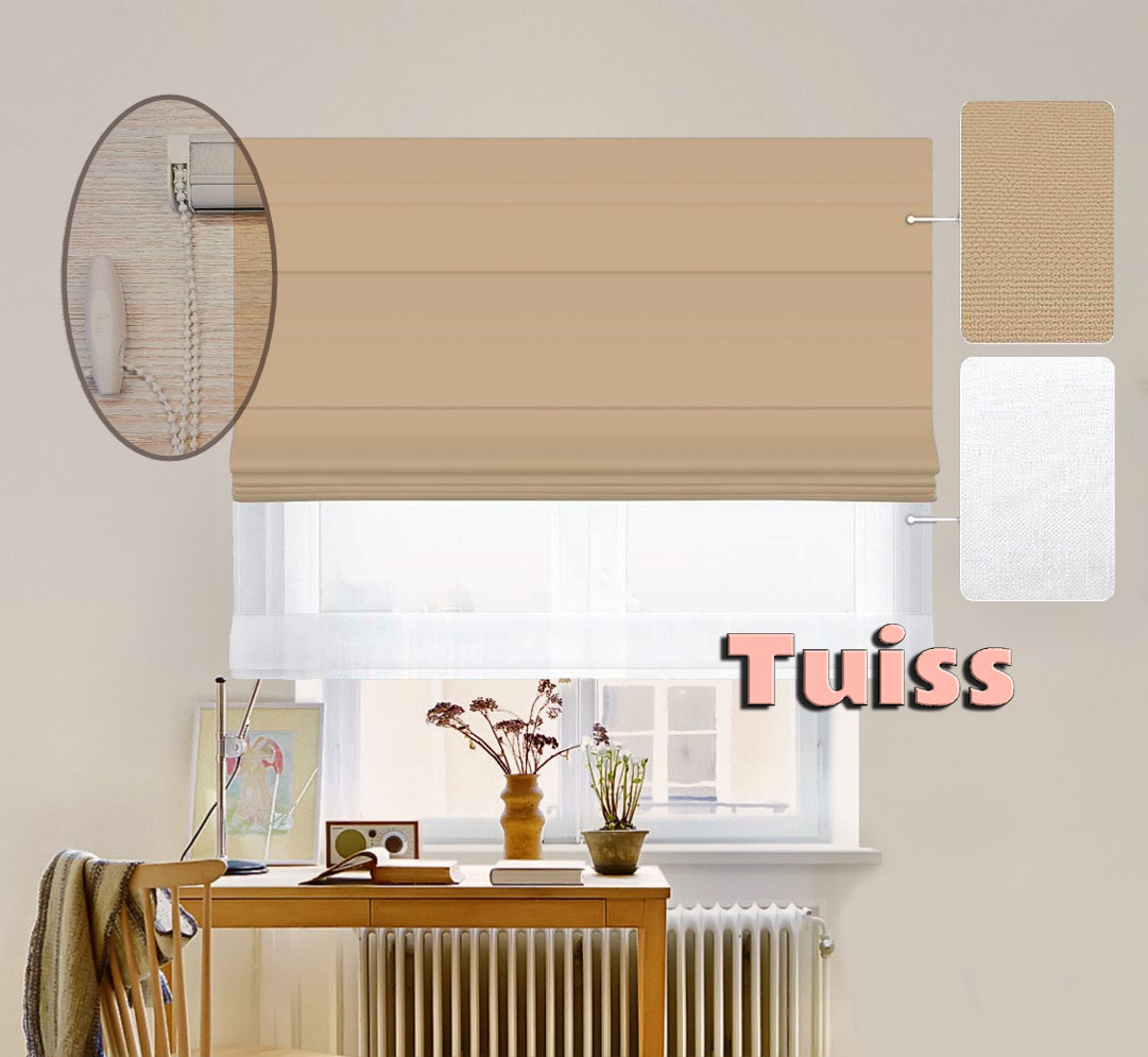 

Двойная римская штора День-Ночь ТВИН Lux Coullise InHt Джуси Велюр 200 Орех + Тюль Лён Белоснежный 140х170 см