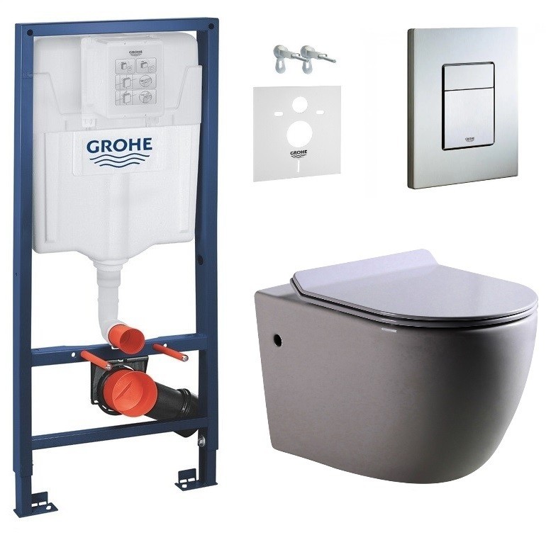 

Инсталляция GROHE Rapid SL 38772001+ Унитаз подвесной DUSEL BELISI DWHT10200930R+ Сиденье Slim Soft-Close+Панель смыва Grohe Skate Cosmopolitan