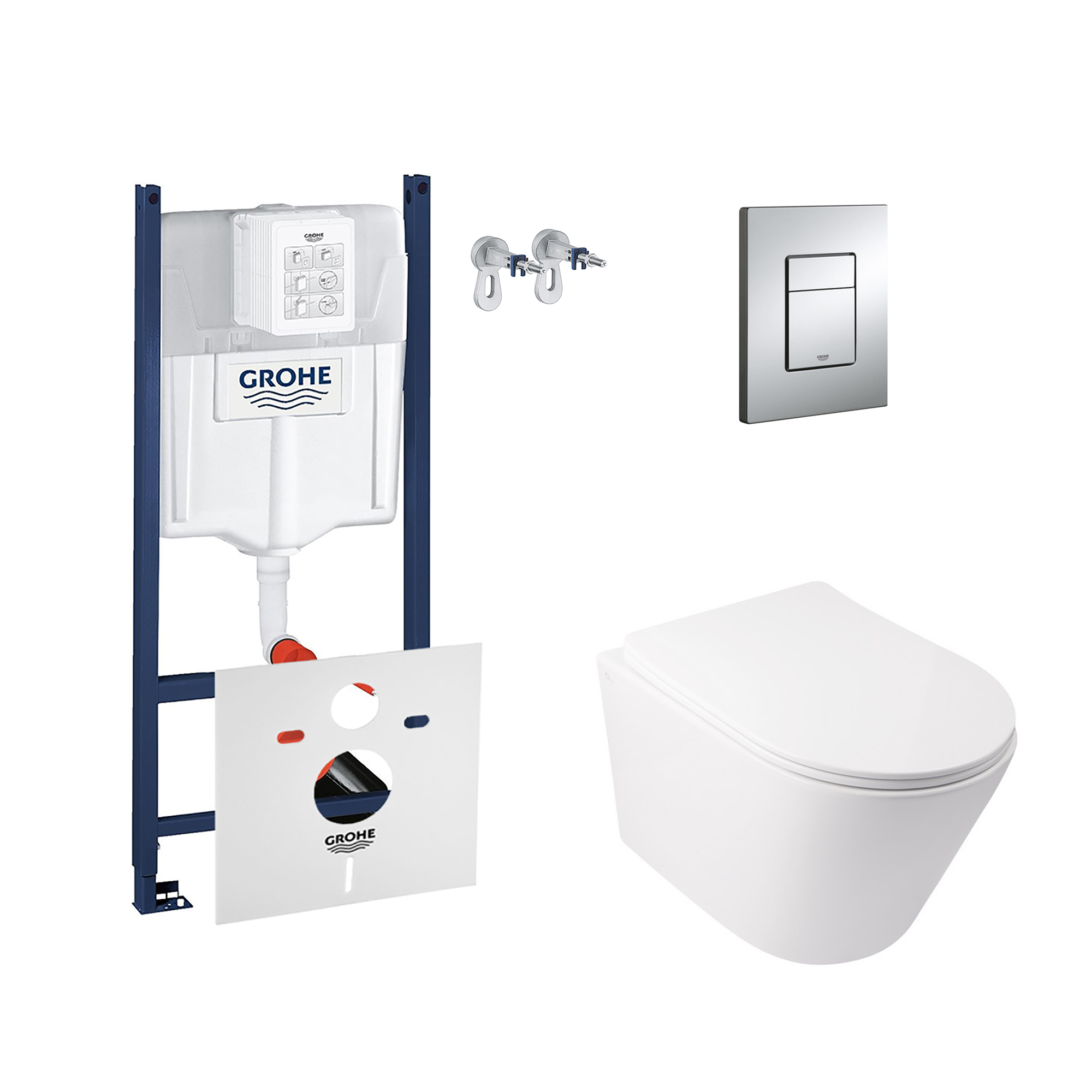 

Набор инсталляция 4 в 1 Grohe Rapid SL 3884000G + унитаз с сиденьем Qtap Swan QT16335178W (3884000GQT16335178W)