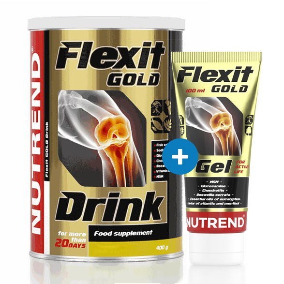 

Натуральная добавка Nutrend Flexit Gold Drink 400 г + Flexit Gold Gel 100 мл Апельсин