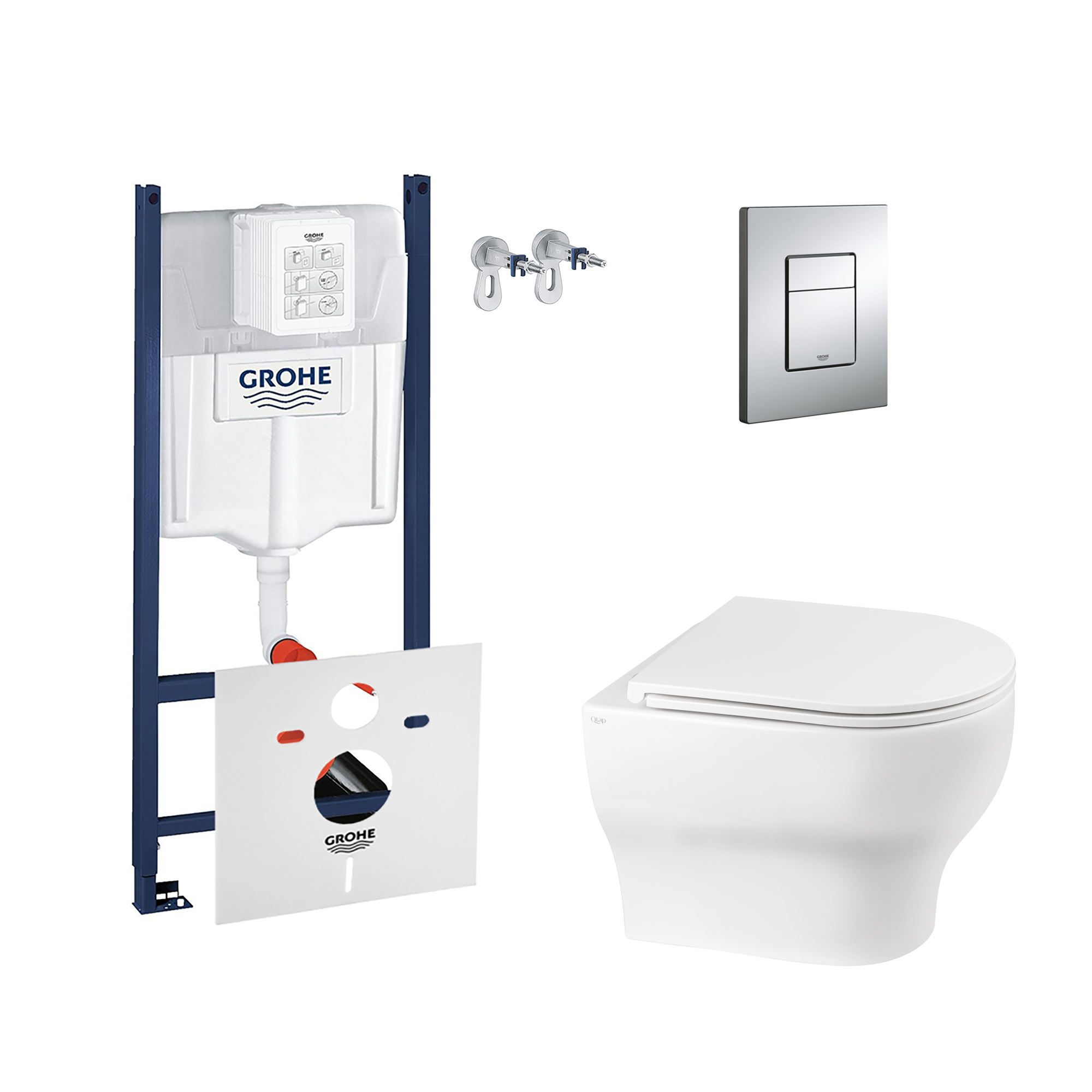 

Набор инсталляция 4 в 1 Grohe Rapid SL 3884000G + унитаз с сиденьем Qtap Aries QT0333063ERW (3884000GQT0333063ERW)