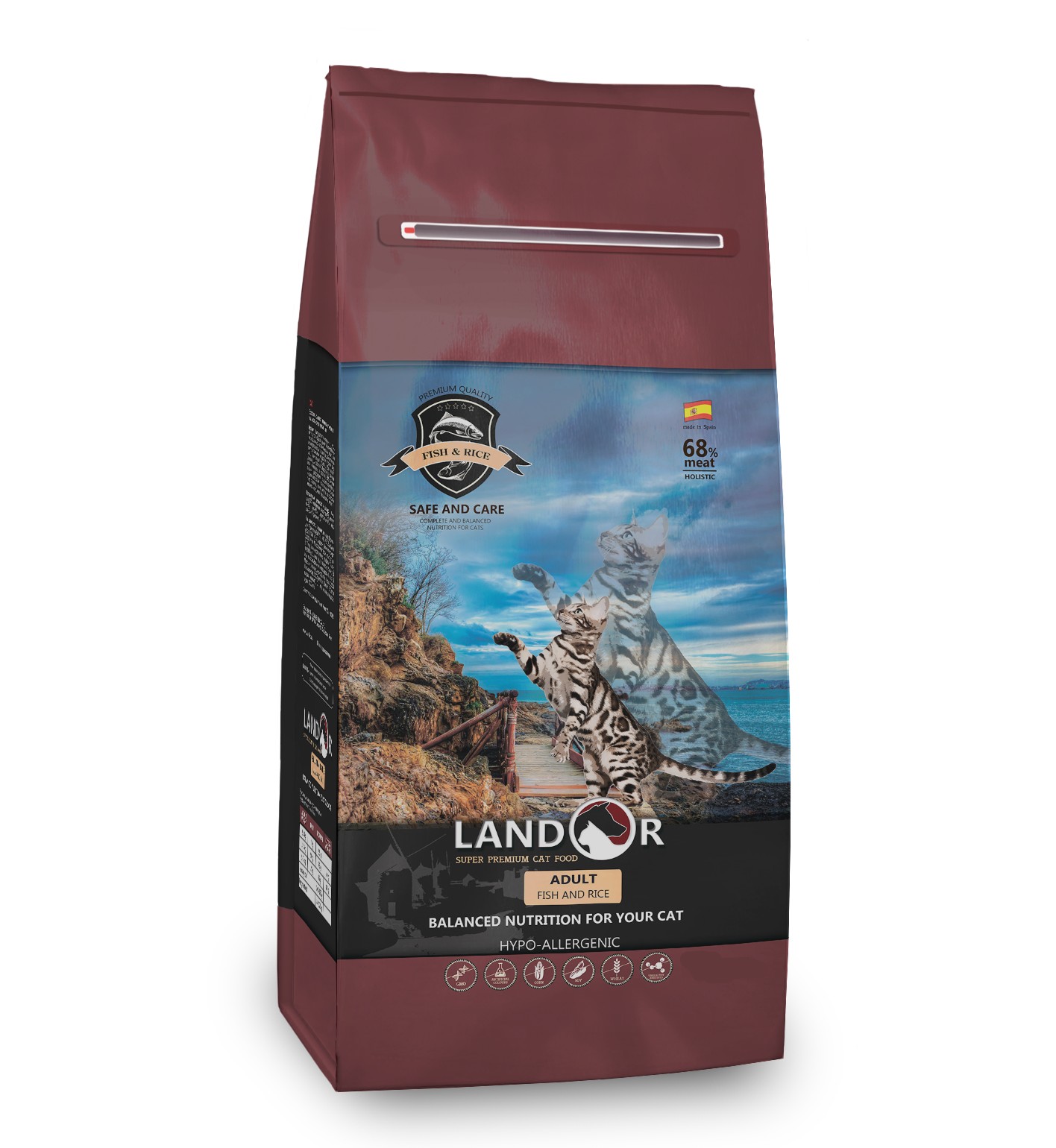 

Сухой корм для котов Рыба с рисом Landor Adult Fish & Rice 10кг