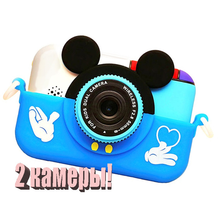 

Детский цифровой фотоаппарат Микки Маус Синий 2 камеры Original 40М
