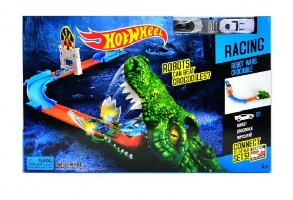 

Гоночный трек детская трасса с запуском и 2 машинками Логово Крокодила Hot Wheel 3089