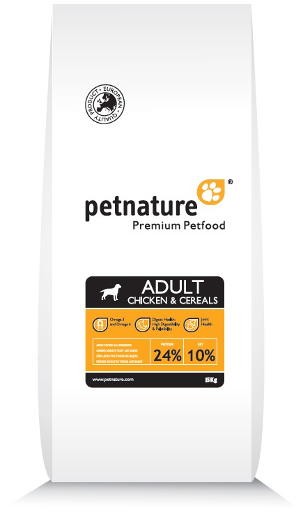

Збалансований сухий корм PetNature для дорослих собак з куркою 15 кг
