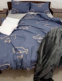 

Постельное бельё хлопковое на двуспальную кровать с китами