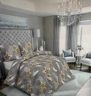 

Постельное бельё хлопковое на односпальную кровать серого цвета