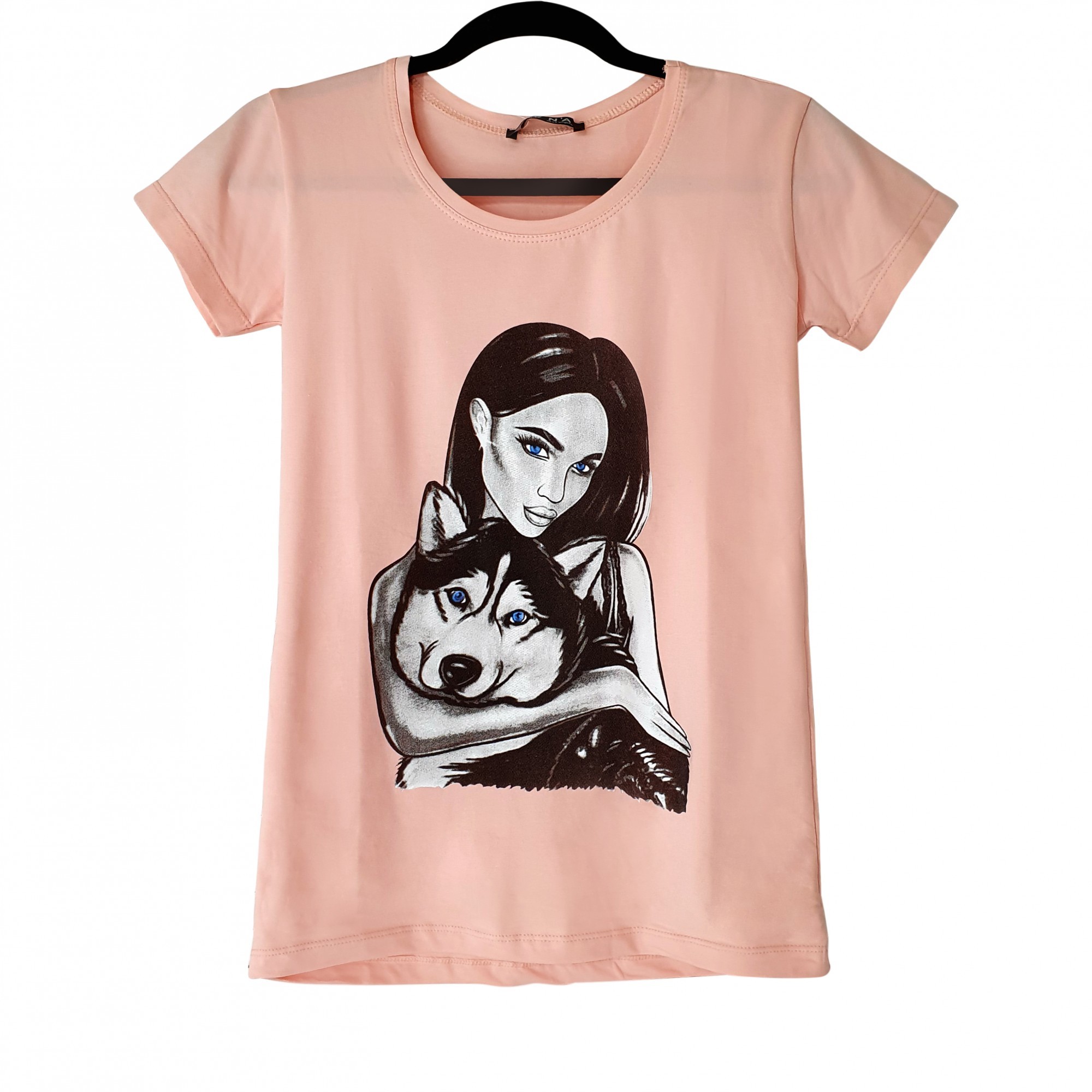 

футболка женская N Angels Girl and husky нежнорозовая One size 3256