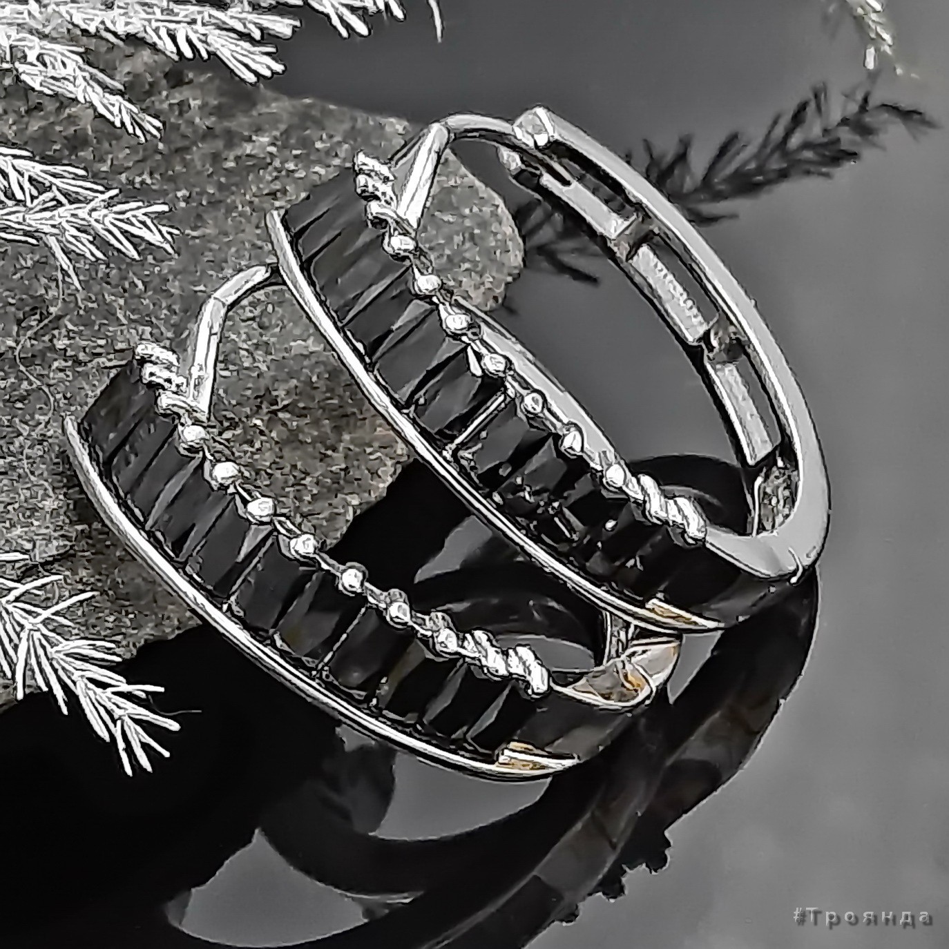 

Серьги с родиевым покрытием XUPING