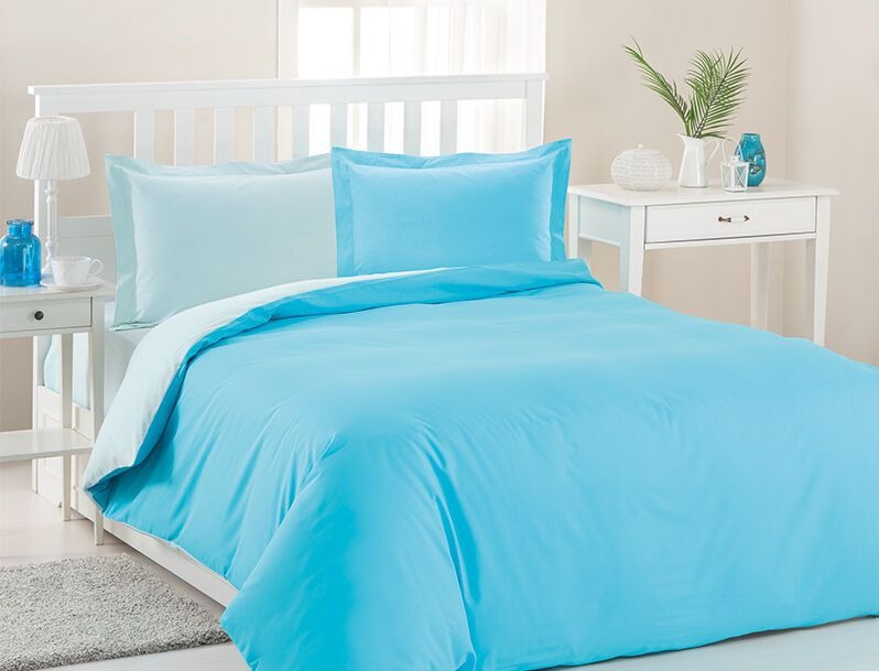 

Постельный комплект ранфорс Ozdilek Color Mix Turkuaz Mint евро 8697353460494