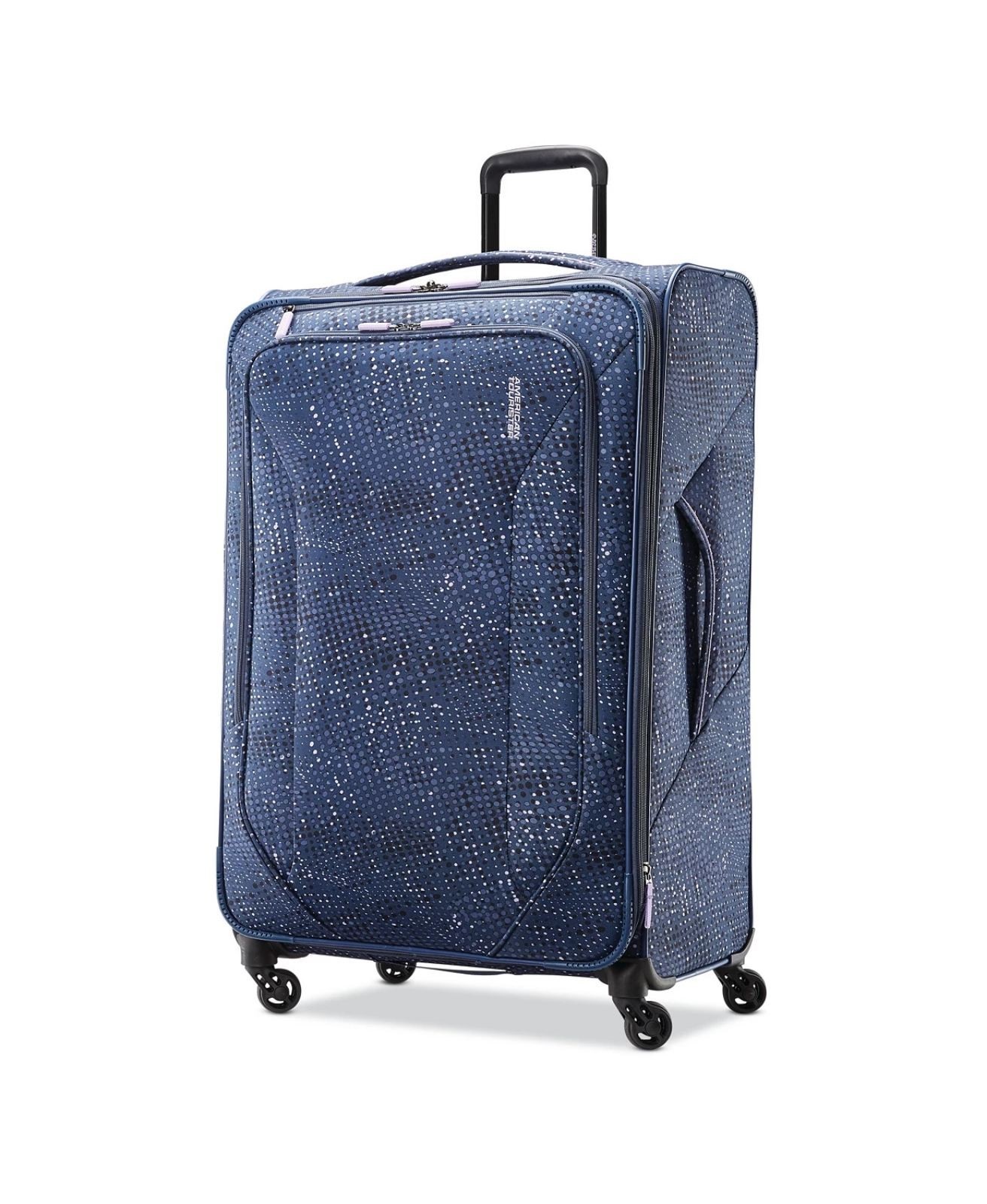 

Чемодан-спиннер American Tourister с принтом, большой, темно-синий Tribute Dlx, софтсайд, 132853, 28 дюймов