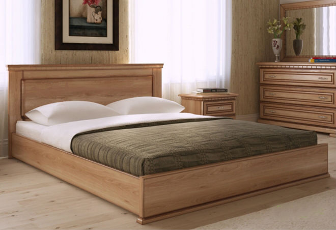

Кровать ARTmebli Элит с П/М 180х190 К1 натуральный дуб