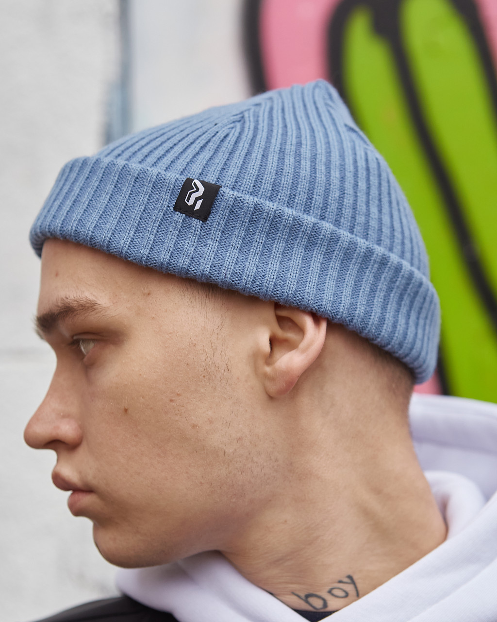 

Шапка Fire Бини голубая